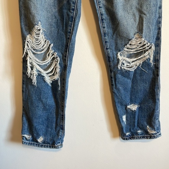 NWT Pistola Distressed Jeans Presley High Roller 28 Blue Denim Straight Fray - Picture 5 of 15